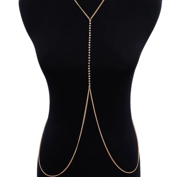 ⭐️ NEW - Rhinestone & Gold Body Chain - Picture 3 of 8
